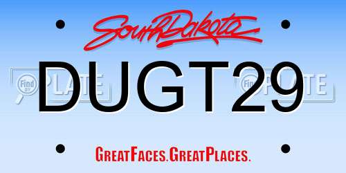 DUGT29 South Dakota License Plate