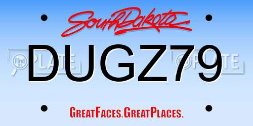 DUGZ79 South Dakota License Plate