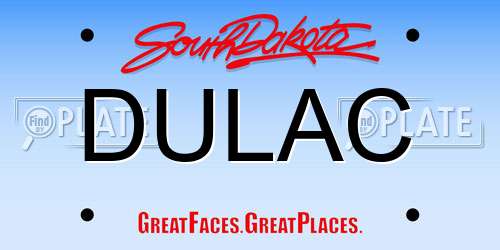DULAC South Dakota License Plate
