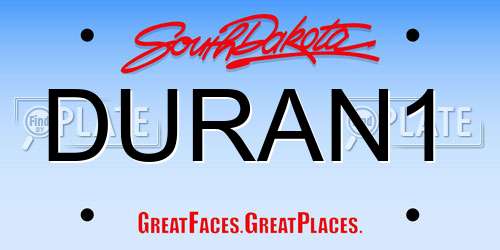 DURAN1 South Dakota License Plate