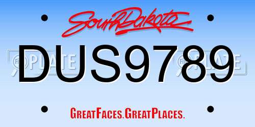 DUS9789 South Dakota License Plate