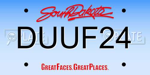 DUUF24 South Dakota License Plate