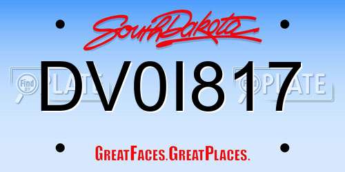 DV0I817 South Dakota License Plate