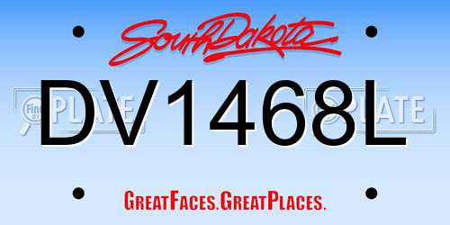 DV1468L South Dakota License Plate