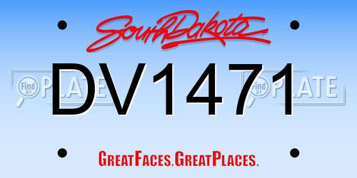 DV1471 South Dakota License Plate