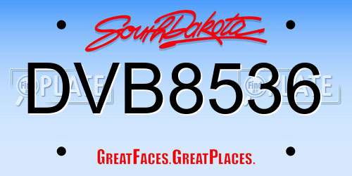 DVB8536 South Dakota License Plate