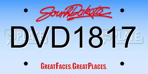 DVD1817 South Dakota License Plate