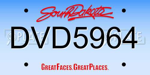 DVD5964 South Dakota License Plate