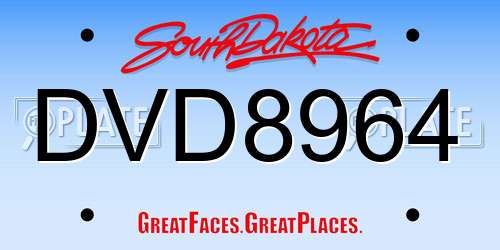 DVD8964 South Dakota License Plate