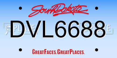 DVL6688 South Dakota License Plate
