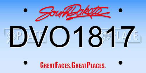 DVO1817 South Dakota License Plate