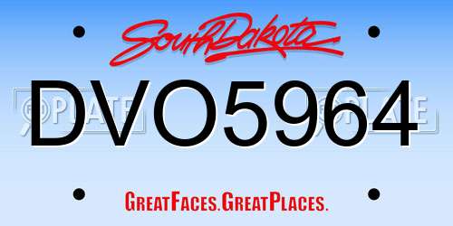 DVO5964 South Dakota License Plate