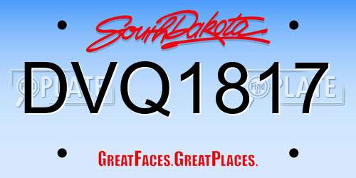 DVQ1817 South Dakota License Plate