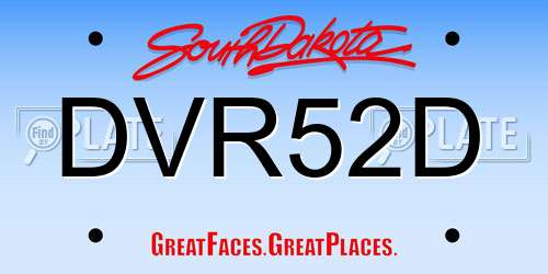 DVR52D South Dakota License Plate