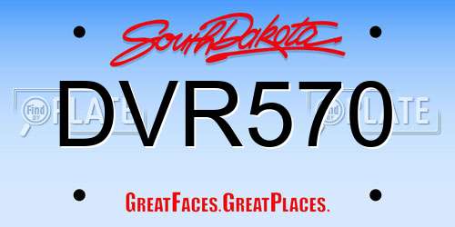 DVR570 South Dakota License Plate