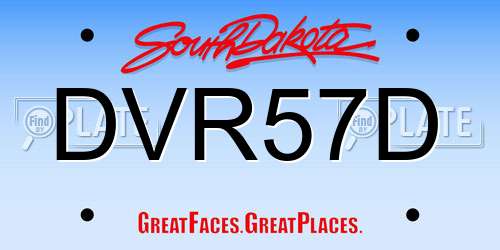 DVR57D South Dakota License Plate