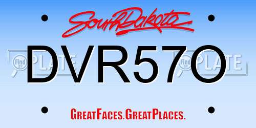 DVR57O South Dakota License Plate