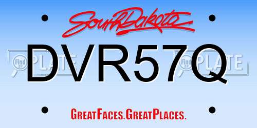 DVR57Q South Dakota License Plate