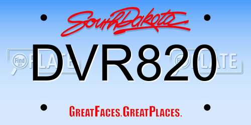 DVR820 South Dakota License Plate