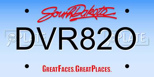 DVR82O South Dakota License Plate