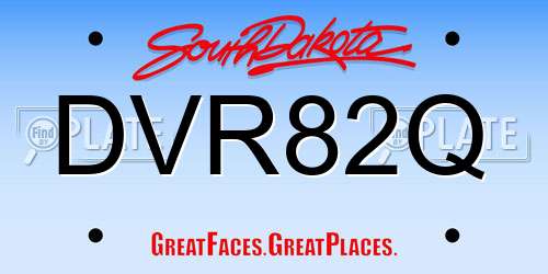 DVR82Q South Dakota License Plate