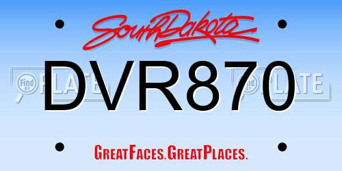 DVR870 South Dakota License Plate