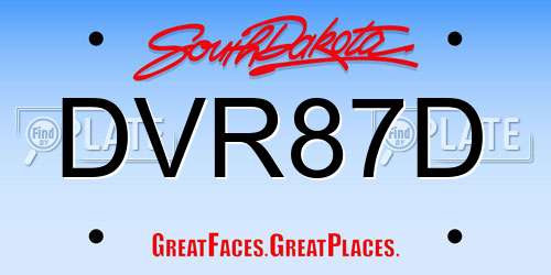 DVR87D South Dakota License Plate