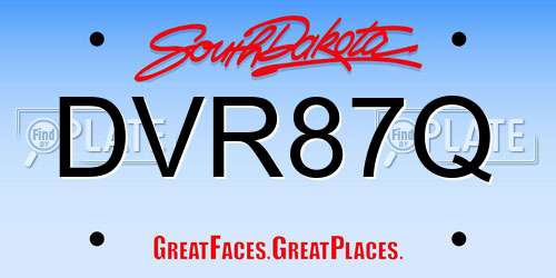 DVR87Q South Dakota License Plate