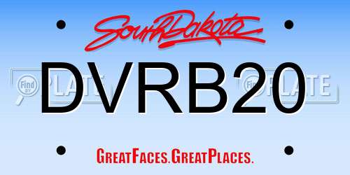 DVRB20 South Dakota License Plate