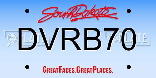 DVRB70 South Dakota License Plate