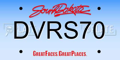 DVRS70 South Dakota License Plate