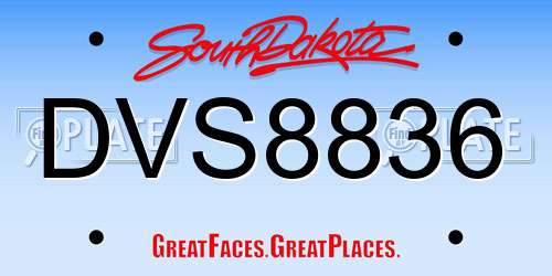 DVS8836 South Dakota License Plate