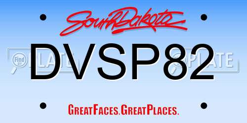 DVSP82 South Dakota License Plate