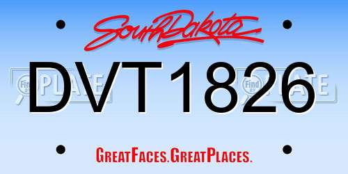 DVT1826 South Dakota License Plate