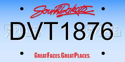 DVT1876 South Dakota License Plate