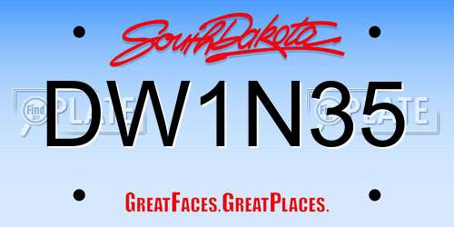 DW1N35 South Dakota License Plate