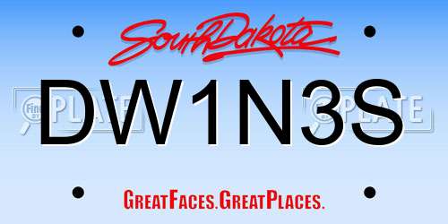 DW1N3S South Dakota License Plate