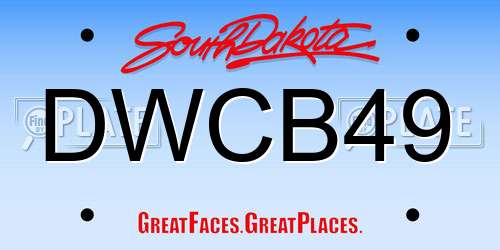 DWCB49 South Dakota License Plate