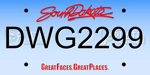 DWG2299 South Dakota License Plate