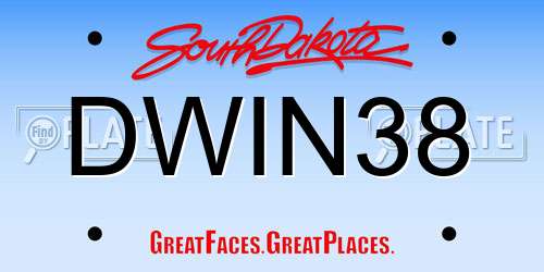 DWIN38 South Dakota License Plate