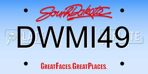 DWMI49 South Dakota License Plate
