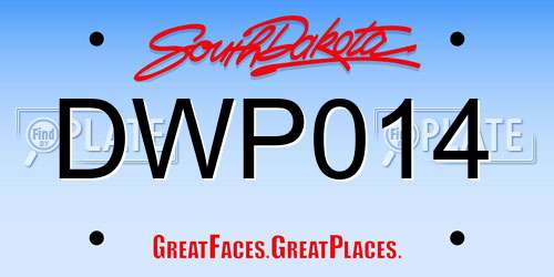 DWP014 South Dakota License Plate