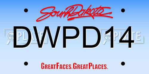 DWPD14 South Dakota License Plate