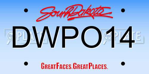DWPO14 South Dakota License Plate