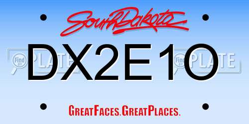DX2E1O South Dakota License Plate