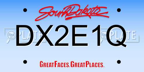 DX2E1Q South Dakota License Plate