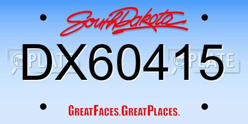 DX60415 South Dakota License Plate
