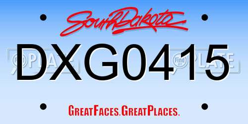 DXG0415 South Dakota License Plate