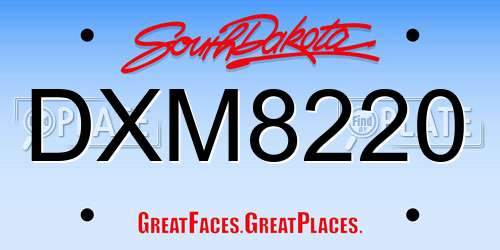 DXM8220 South Dakota License Plate