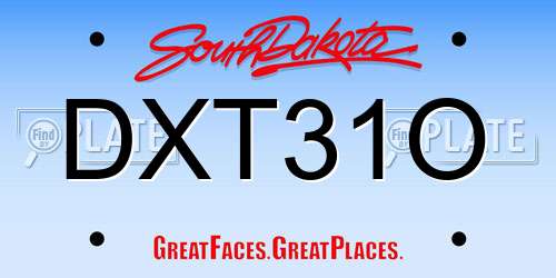 DXT31O South Dakota License Plate